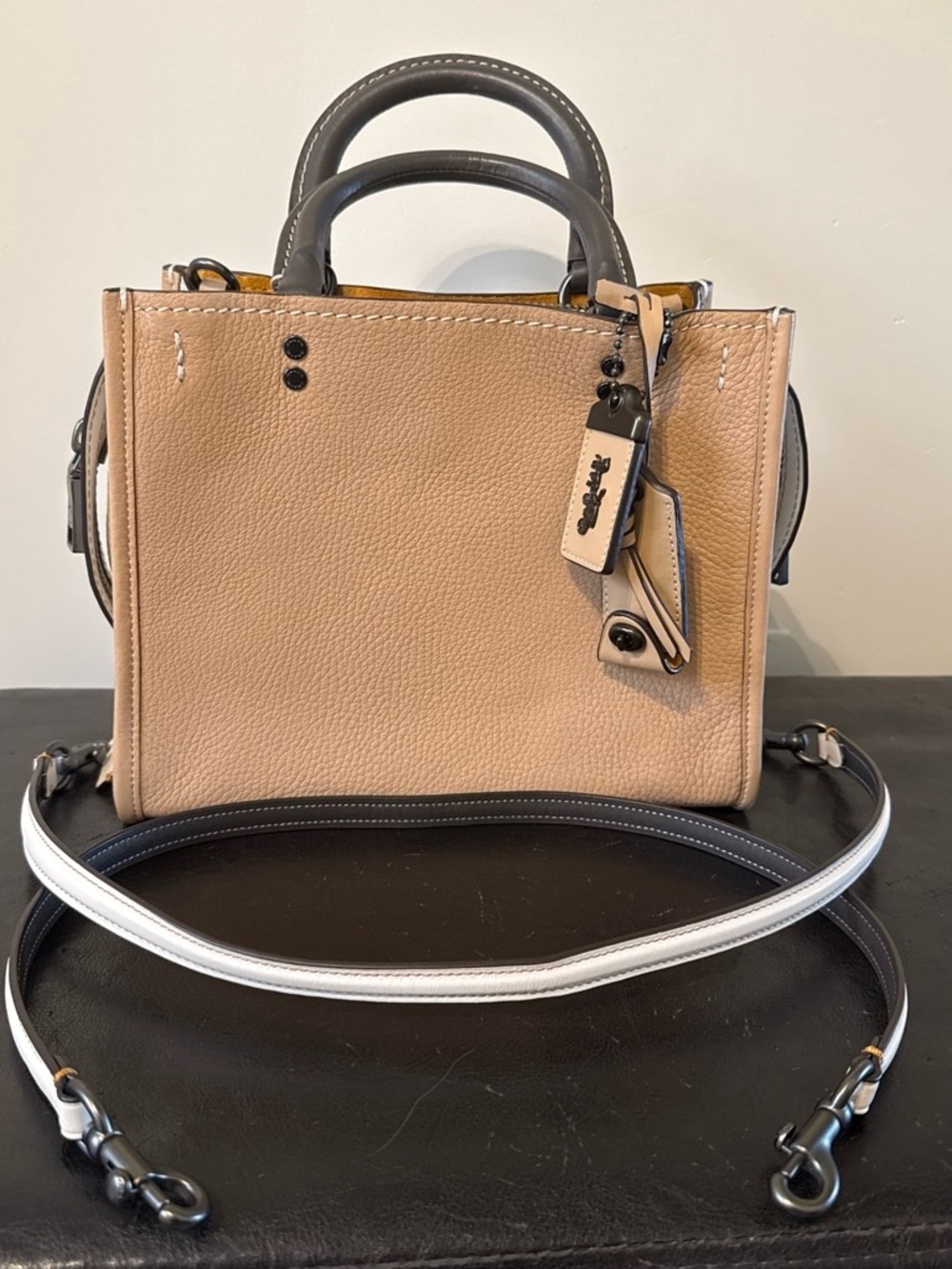 Coach Rogue 25 Colorblock Pebble Leather Satchel